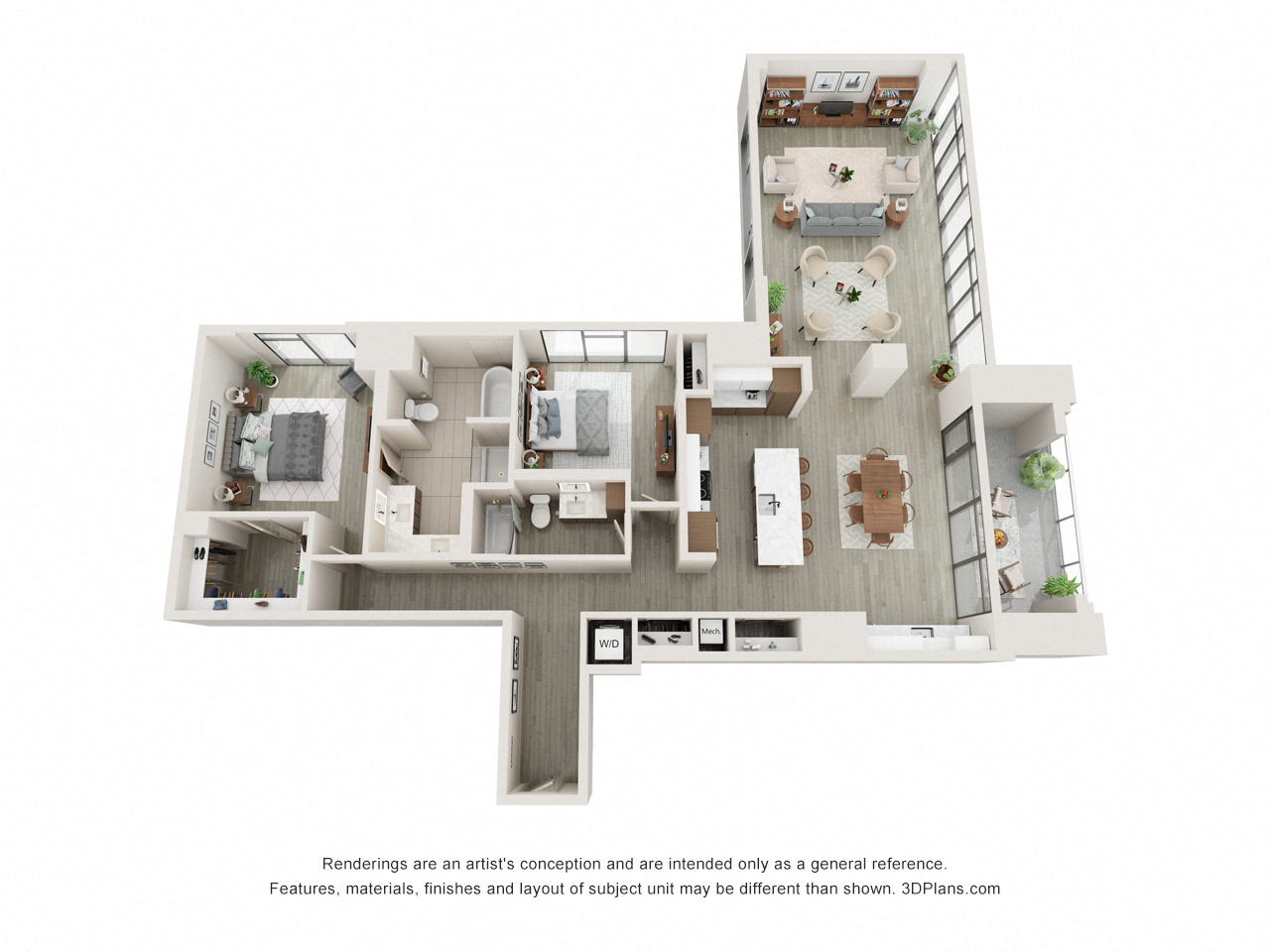 Floor plan layout diagram for B3